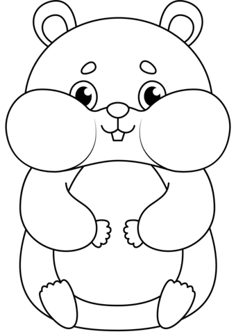 Cute Hamster Coloring Page